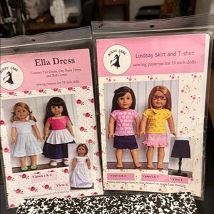 Doll Sewing Patterns - Ella Dress & Lindsay Skirt